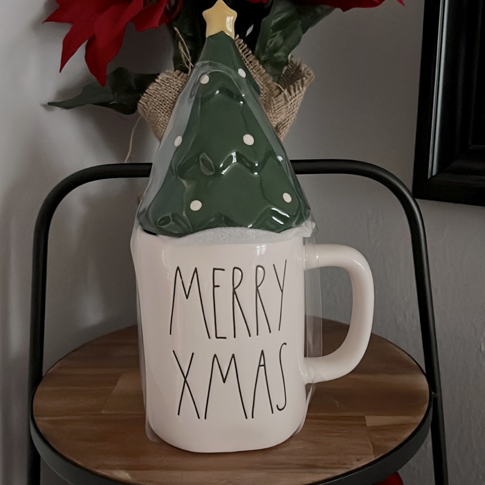 Rae Dunn “Merry Xmas” Mug & Tree Topper Set New